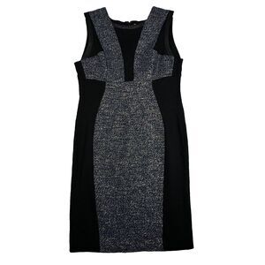 Yoana Baraschi Dress Women 12 Gray Black‎ Yellow Marled Sheath Career Business